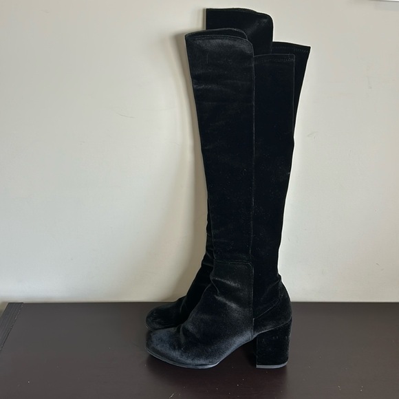 Stuart Weitzman Lowjack Velvet Block
Heel Boot Black Over the Knee Sz 8.5 - Picture 7 of 14